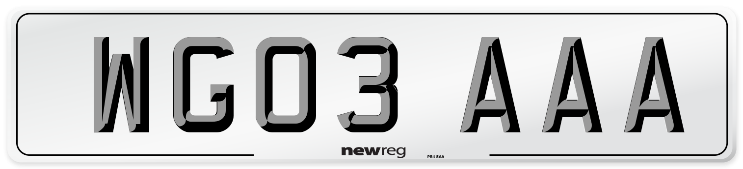 WG03 AAA Number Plate from New Reg